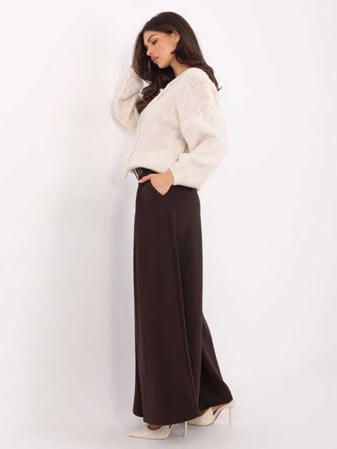 Ciemnobrązowe dresowe spodnie palazzo