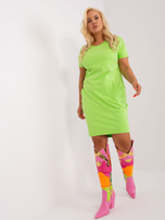 Hurt Jasnozielona sukienka plus size z krótkim rękawem