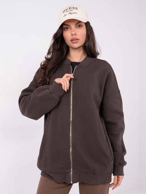 Czekoladowa rozpinana bluza z kieszeniami