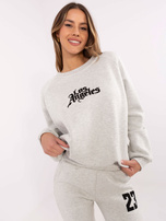 Hurt Jasnoszary melanżowy dresowy komplet ze spodniami