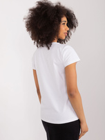 Hurt Weißes Damen-T-Shirt mit Pailletten BASIC FEEL GOOD.
