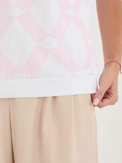 Jasnoróżowa casualowa bluzka z bawełny