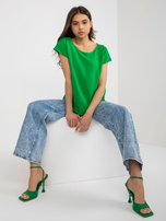 Hurtownia Zielona bluzka casualowa z wiskozy SUBLEVEL