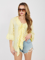 Jasnożółta damska koszula boho na lato