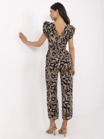 Czarny letni kombinezon z paskiem Casja