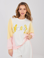 Ecru dresowy komplet z bluzą oversize RUE PARIS 