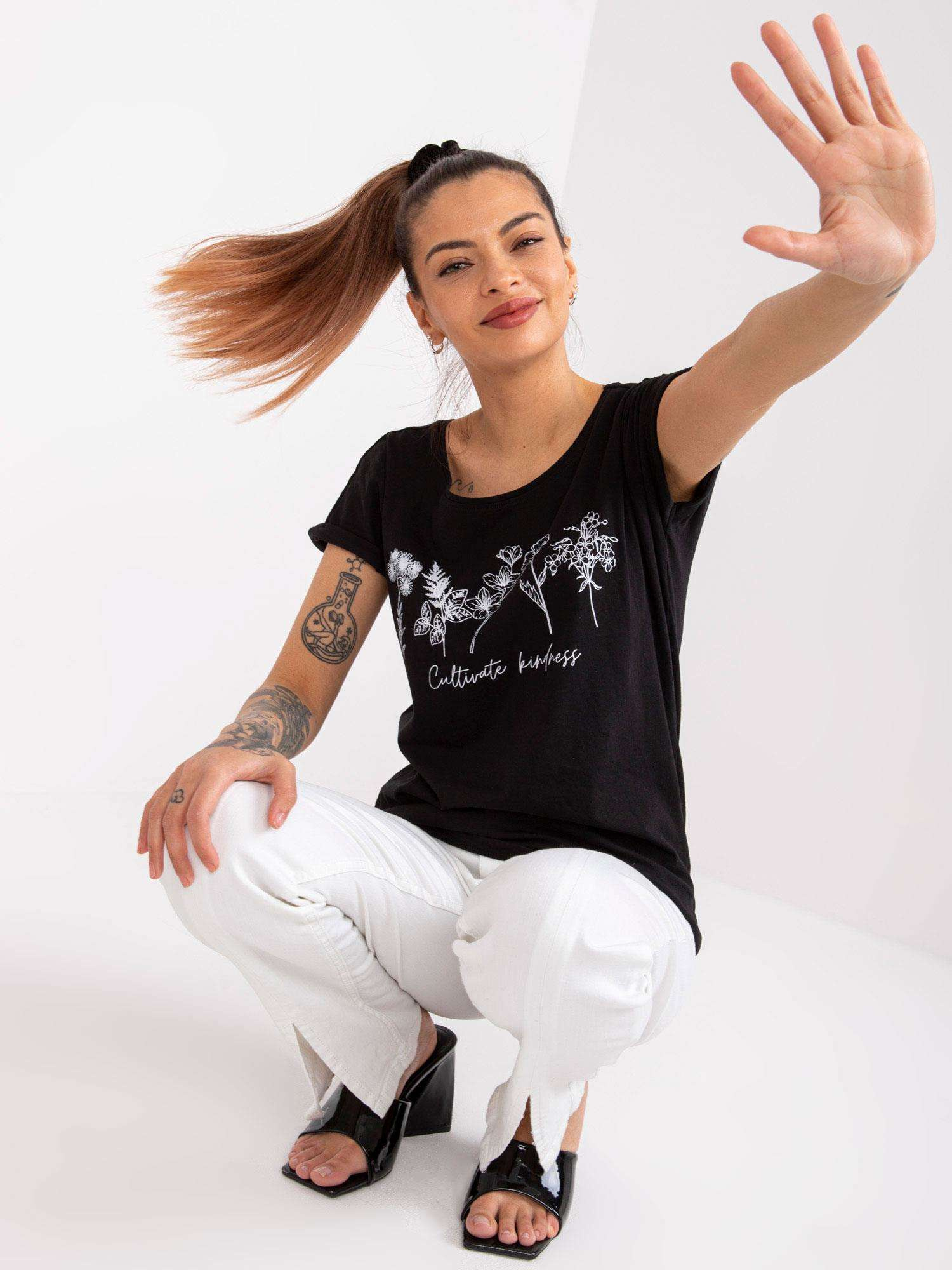 Schwarzes T-Shirt aus Baumwolle Frida MAYFLIES.