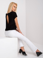 Czarna bluzka z krótkim rękawem Lucienne 