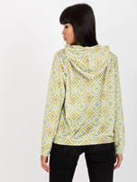Hurt Jasnozielene Veloursjacke mit Druck RUE PARIS.