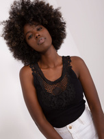 Hurt Czarny prążkowany top boho OCH BELLA