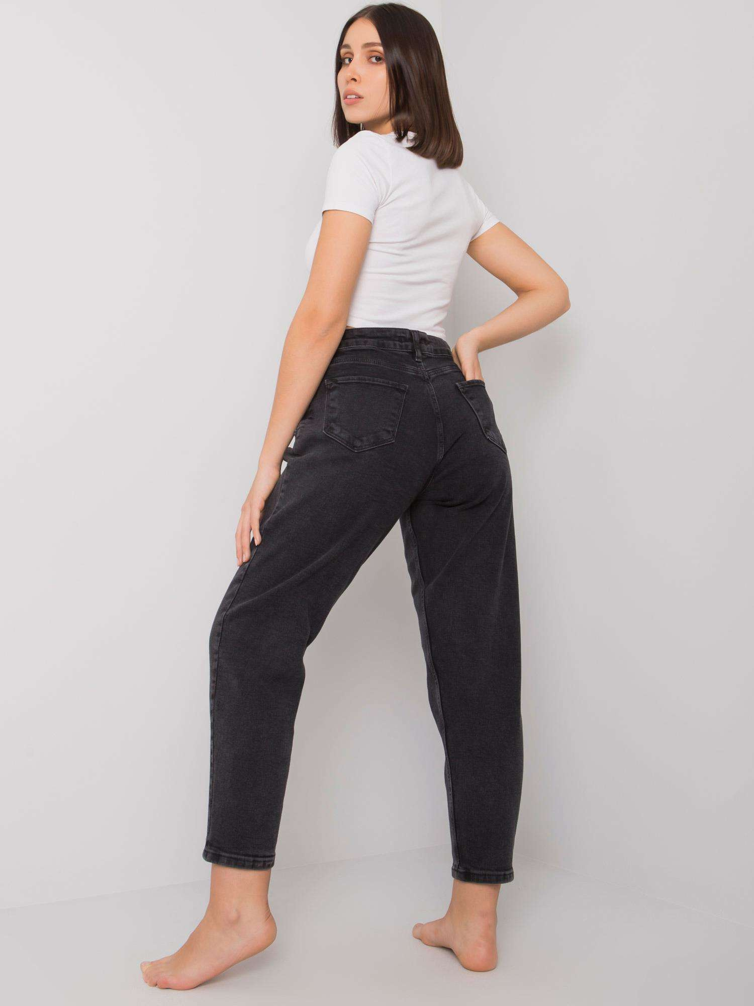 Dunkelgraue gerade Jeans in Übergröße Johana.