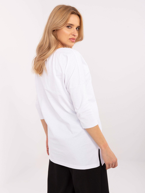 Hurt Biała casualowa bluzka z okrągłym dekoltem