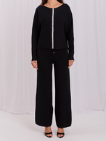 Black knit set with pants.