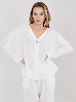 Ecru bawełniana bluzka na lato 