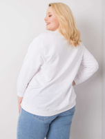Biała dresowa bluza plus size bez kaptura Harmony