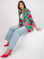 Green and Pink Women's Floral Blazer Neonila