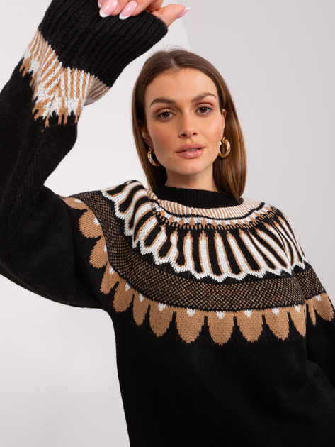 Hurt Czarny sweter klasyczny ze stójką RUE PARIS