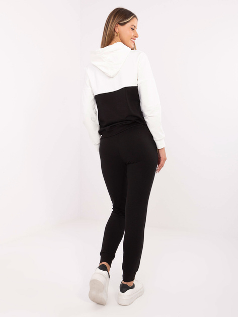 Hurt Ecru-czarny damski komplet dresowy ze spodniami