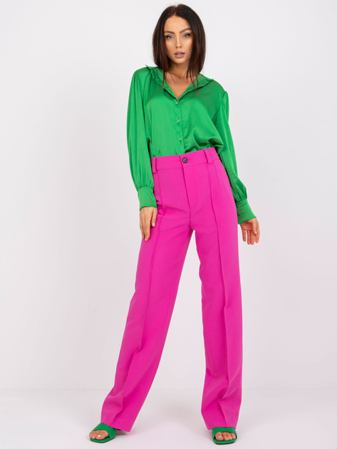 Zielona gładka koszula damska Lena RUE PARIS