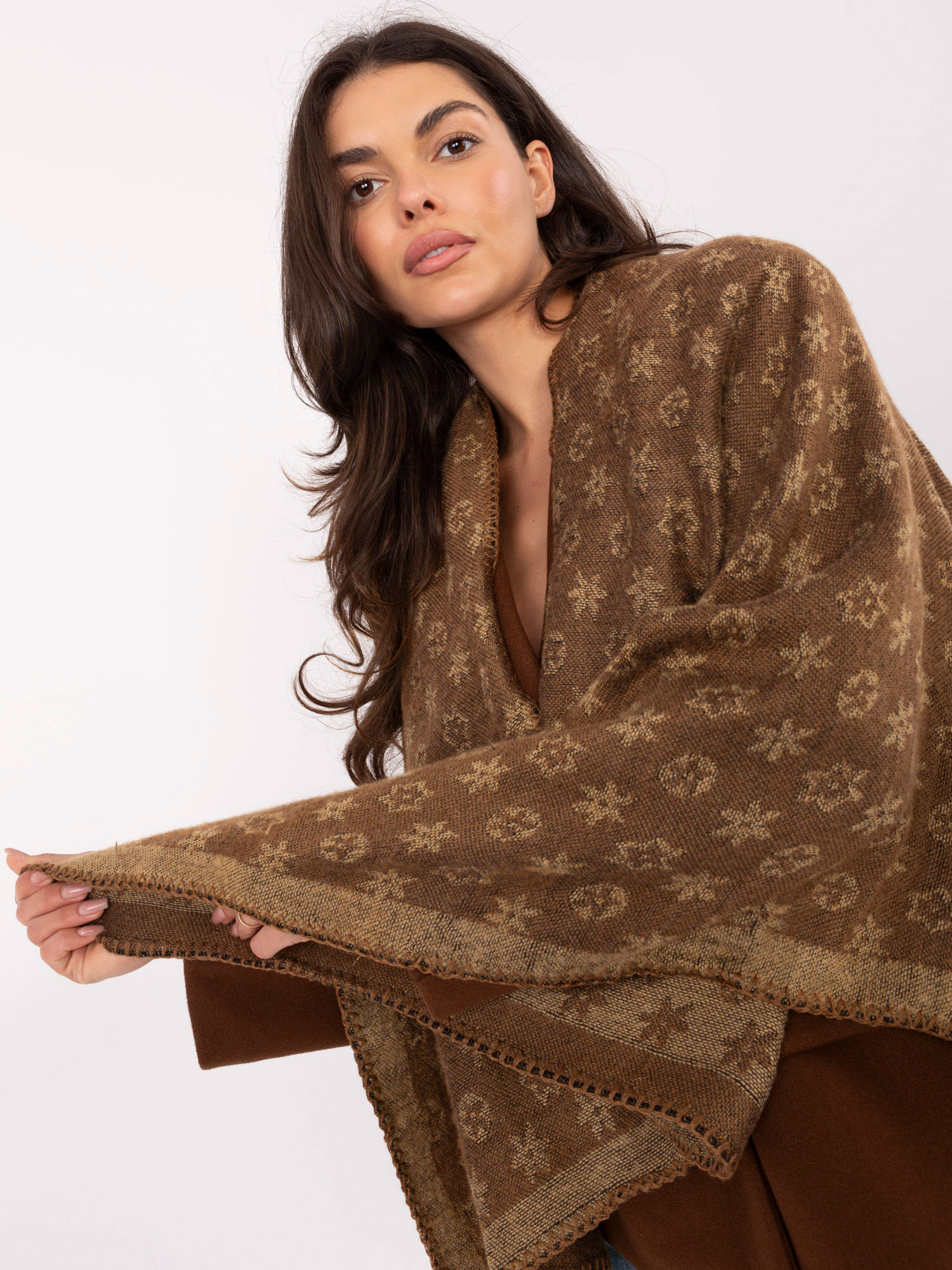 Poncho camelowy