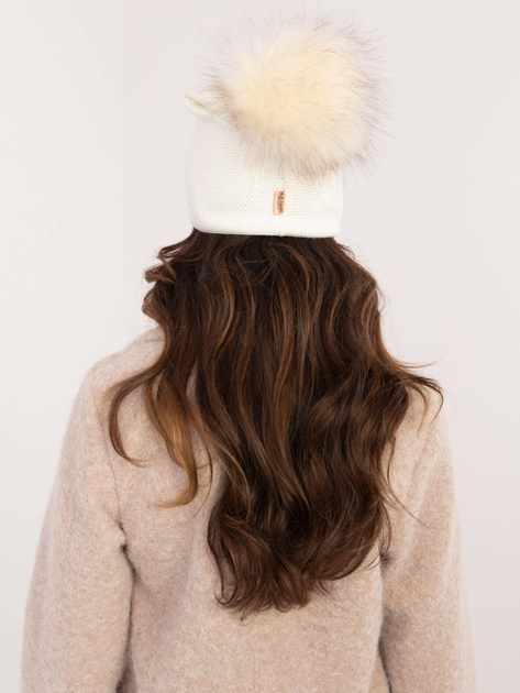 Hurt Ecru zimowa czapka z pomponem RUE PARIS
