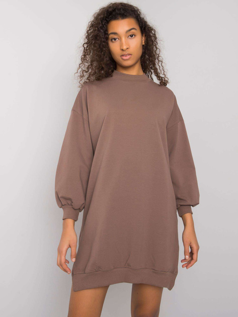 Brązowa damska sukienka bawełniana Maretta RUE PARIS