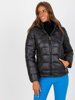 Hurt Czarna pikowana kurtka przejściowa z kapturem