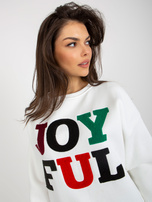 Hurt Ecru dresowa bluza bez kaptura z ociepleniem