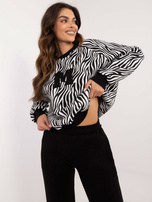 Hurt Biało-czarny damski komplet dresowy z ociepleniem