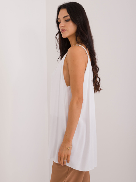 Hurtownia Biały luźny top z wiskozy OCH BELLA