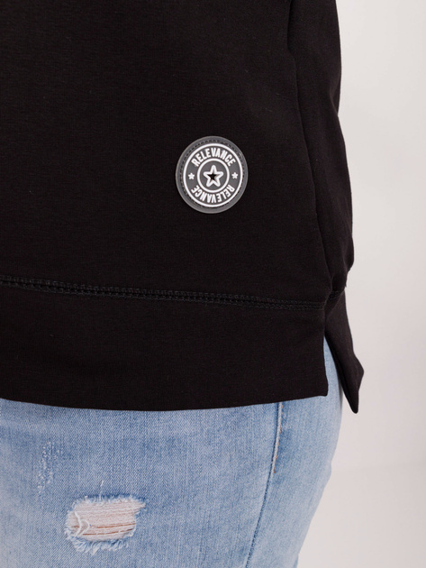 Hurt Czarna bawełniana bluzka plus size na co dzień