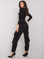Black women's sweatpants with pockets Mila RUE PARIS 