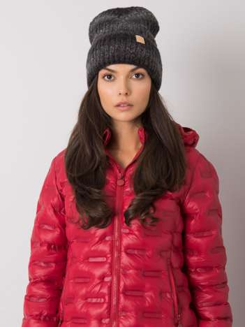 Schwarz-graue Beanie-Mütze Ombre.