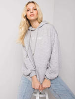 Szara melanżowa bluza z pikowaniem Hanna RUE PARIS 