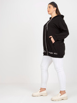 Hurtownia Czarna rozpinana bluza plus size z napisami