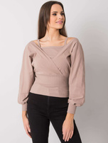 Ciemnobeżowa damska bluzka z bawełny Chavri RUE PARIS