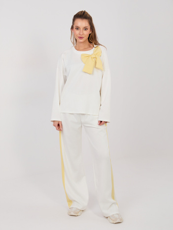 Ecru dresowy komplet z lampasami RUE PARIS