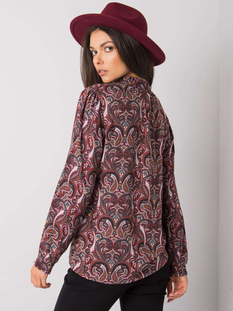 Ciemnobrązowa bluzka z printami Hadiya FRESH MADE