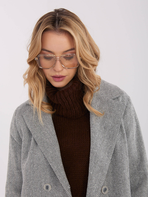 Szaro-biała casualowa marynarka z kaszmiru