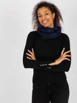 Hurtownia Ciemnoniebieski-czarny zimowy komin damski 