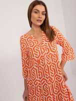Hurt Pomarańczowa sukienka z rękawem 3/4 SUBLEVEL 