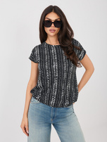 Czarna bluzka z krótkim rękawem SUBLEVEL 