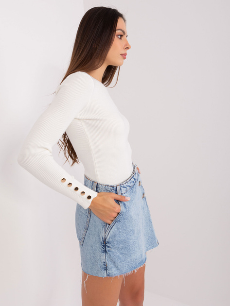 Hurt Ecru sweter klasyczny z okrągłym dekoltem