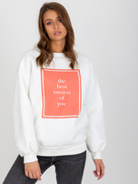 Hurtownia Ecru ocieplana bluza oversize z nadrukiem