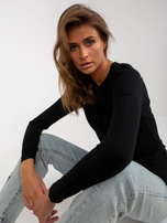 Hurtownia Czarny damski sweter klasyczny