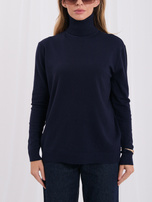 Granatowy damski sweter basic z golfem