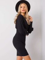 Czarna sukienka prążkowana Leticia RUE PARIS