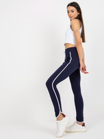 Hurt Granatowe dresowe spodnie basic z lampasami RUE PARIS