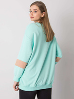 Miętowa bluza oversize z nadrukiem Kate