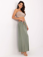 Khaki zwiewne spodnie z wiskozy Surie OCH BELLA 